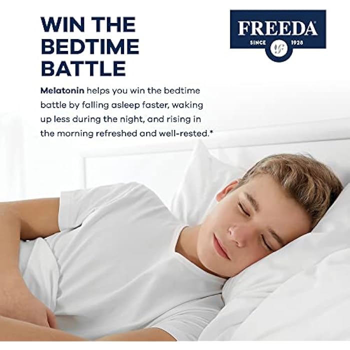 FREEDA Melatonin 1 mg Sugar-Free Chewable Tablets – Natural Fruit Flavor Sleep Aid for Adults and Kids Ages 3 and Up – Non-Habit Forming, Vegan, Gluten-Free, Kosher – Made in USA (90 Count) - Image 5