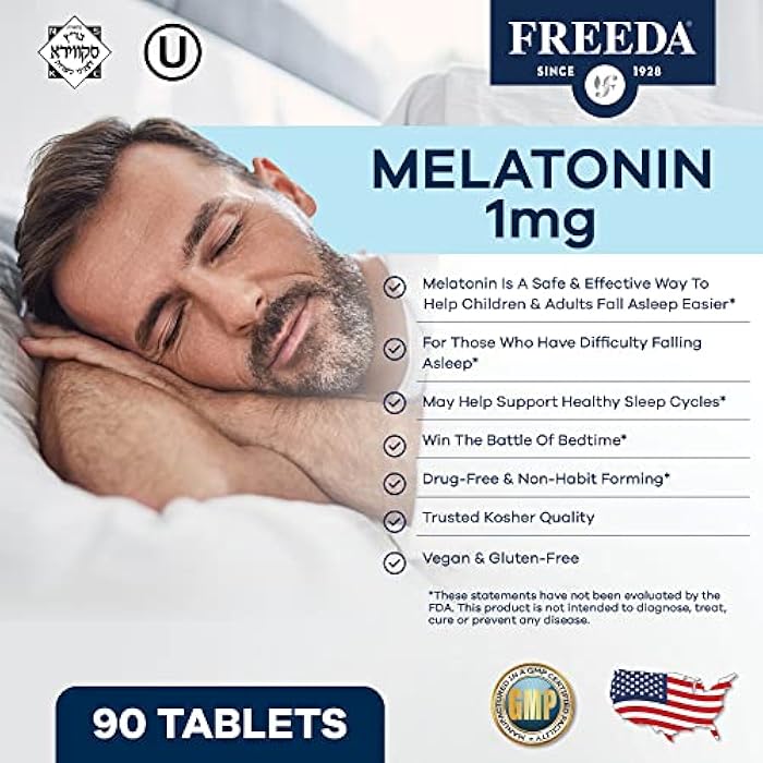 FREEDA Melatonin 1 mg Sugar-Free Chewable Tablets – Natural Fruit Flavor Sleep Aid for Adults and Kids Ages 3 and Up – Non-Habit Forming, Vegan, Gluten-Free, Kosher – Made in USA (90 Count) - Image 2