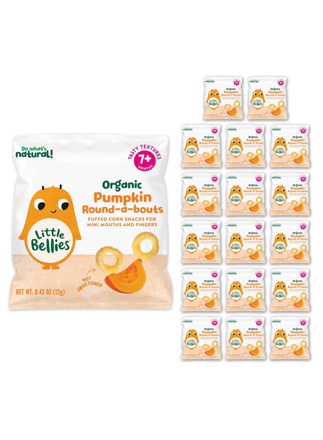 Little Bellies Organic Pumpkin Round-a-Bouts Baby Snack (Pack of 18 x 0.42 oz Individual Packs) - Image 1
