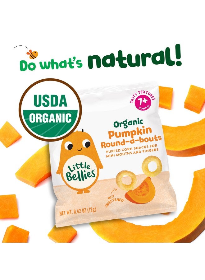 Little Bellies Organic Pumpkin Round-a-Bouts Baby Snack (Pack of 18 x 0.42 oz Individual Packs) - Image 2