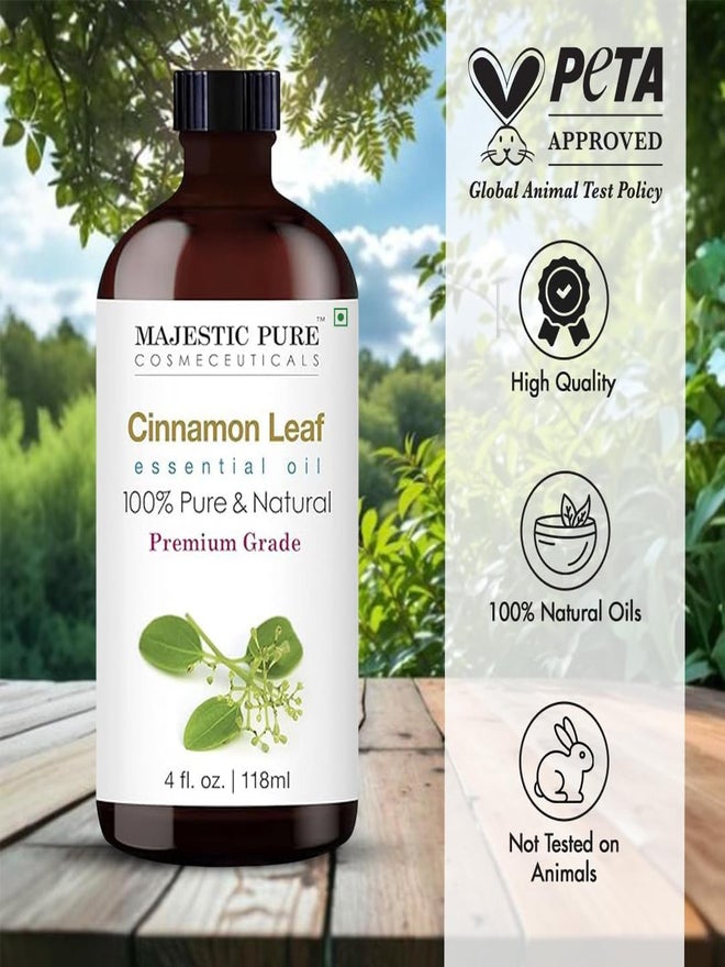 Majestic Pure Cinnamon Essential Oil with Glass Dropper, 118ml - Image 4