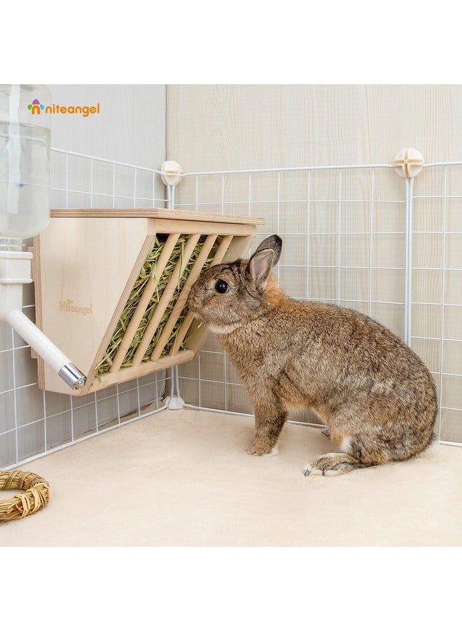 نيتينجيل مذود تبن خشبي للحيوانات الأليفة من نايت أنجل مع مقعد، مقاس كبير، 9-7/8 بوصة × 6-3/4 بوصة × 8 بوصة (خشب رقائقي) - Image 4