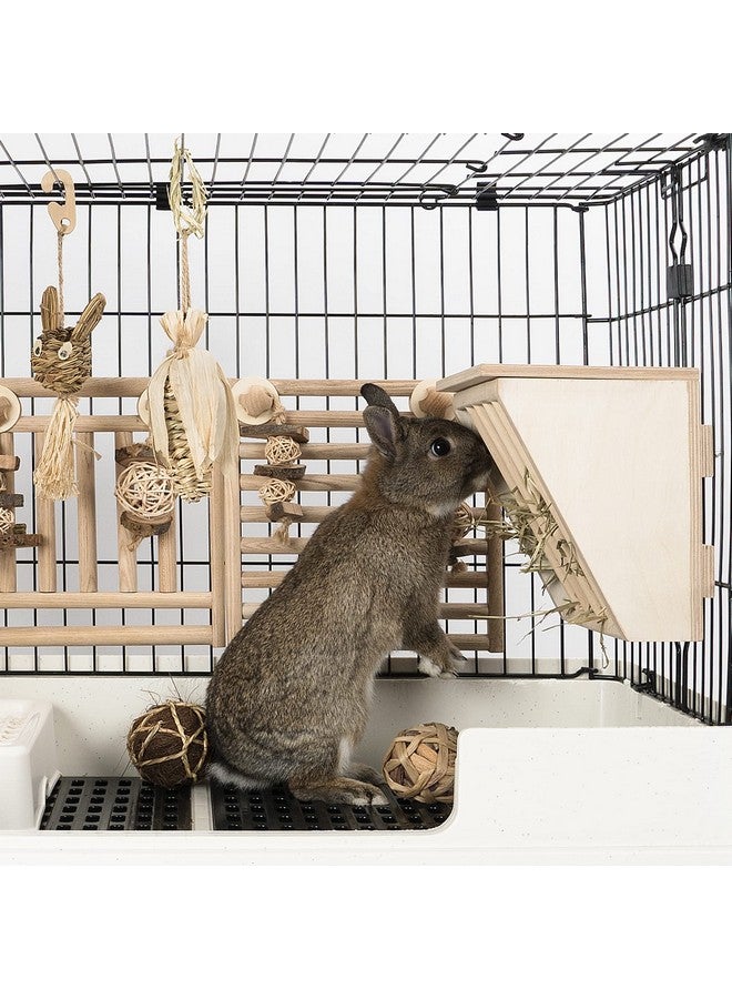 نيتينجيل مذود تبن خشبي للحيوانات الأليفة من نايت أنجل مع مقعد، مقاس كبير، 9-7/8 بوصة × 6-3/4 بوصة × 8 بوصة (خشب رقائقي) - Image 2