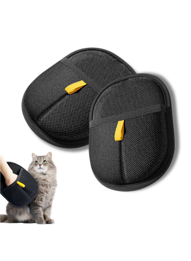 ماكدو قفاز للعناية بالحيوانات الأليفة مزدوج الجوانب - قفازات إزالة الشعر والتحكم في الكهرباء الساكنة للقطط/القطط والكلاب، عقيدات مطاطية ناعمة وشبكة، منظف شعر الحيوانات الأليفة المحمول - Image 1