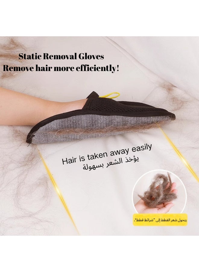 ماكدو قفاز للعناية بالحيوانات الأليفة مزدوج الجوانب - قفازات إزالة الشعر والتحكم في الكهرباء الساكنة للقطط/القطط والكلاب، عقيدات مطاطية ناعمة وشبكة، منظف شعر الحيوانات الأليفة المحمول - Image 2