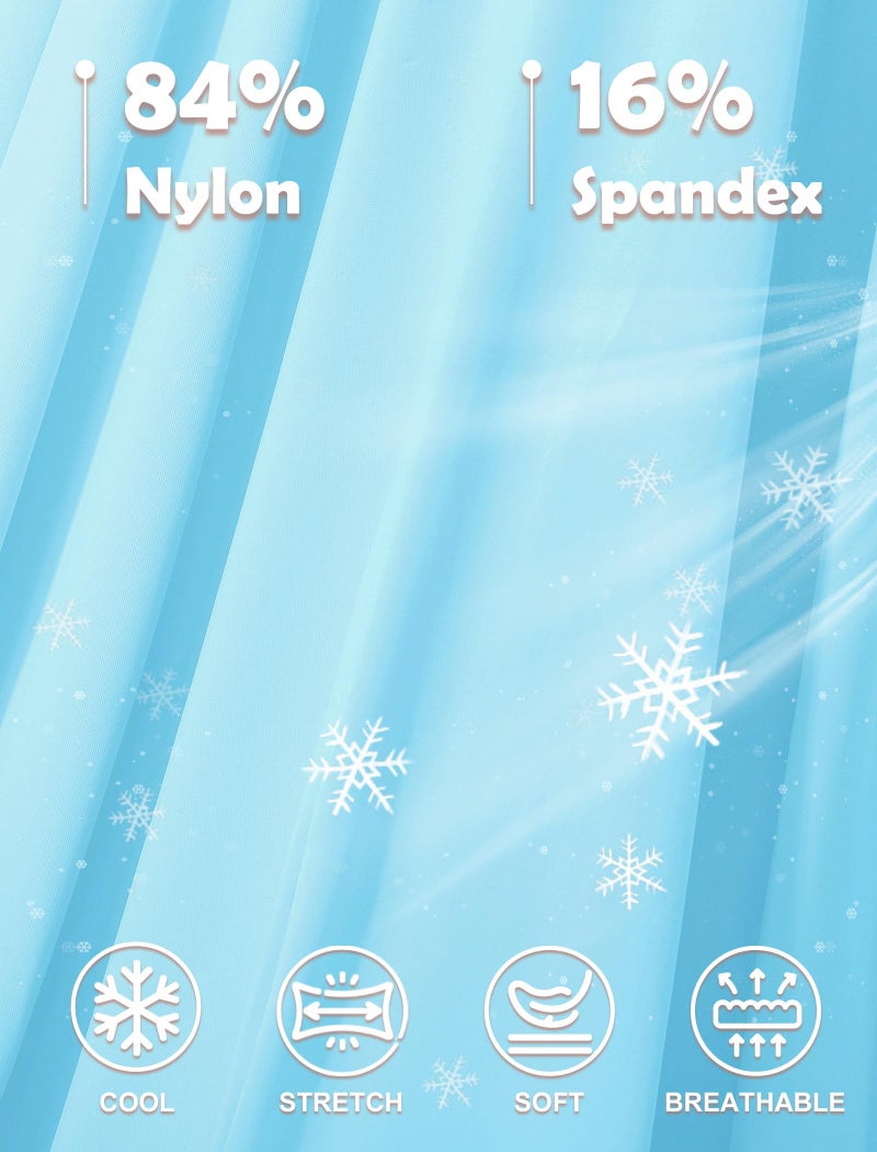 EXARUS Girls Butterfly Shorts Crossover Flowy Athletic 2 in 1 Flutter with Pockets Dance Cheer Running for Kids Blue 8Y - Image 3