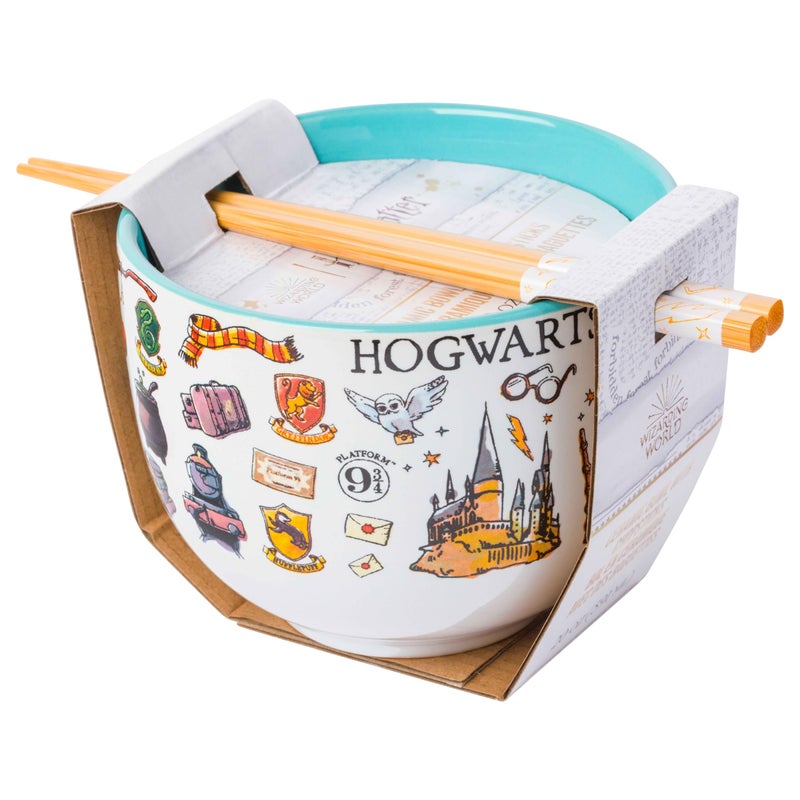 Silver Buffalo Silver Buffalo Harry Potter Icons Ceramic Ramen Noodle Rice Bowl with Chopsticks  Microwave Safe  20 Ounces  - Image 4
