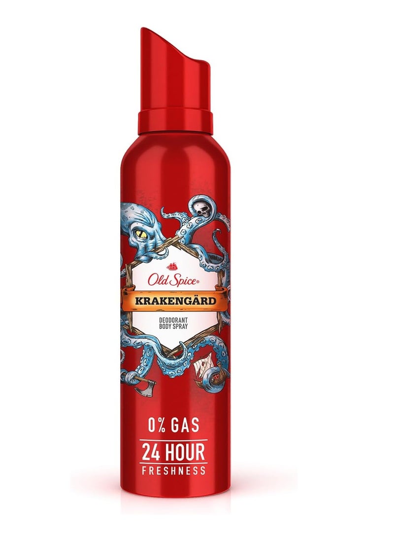 Old Spice Krakengard No Gas 24 hour Long Lasting Freshness Deodorant Perfume Body Spray For Men,140ml  - Image 1