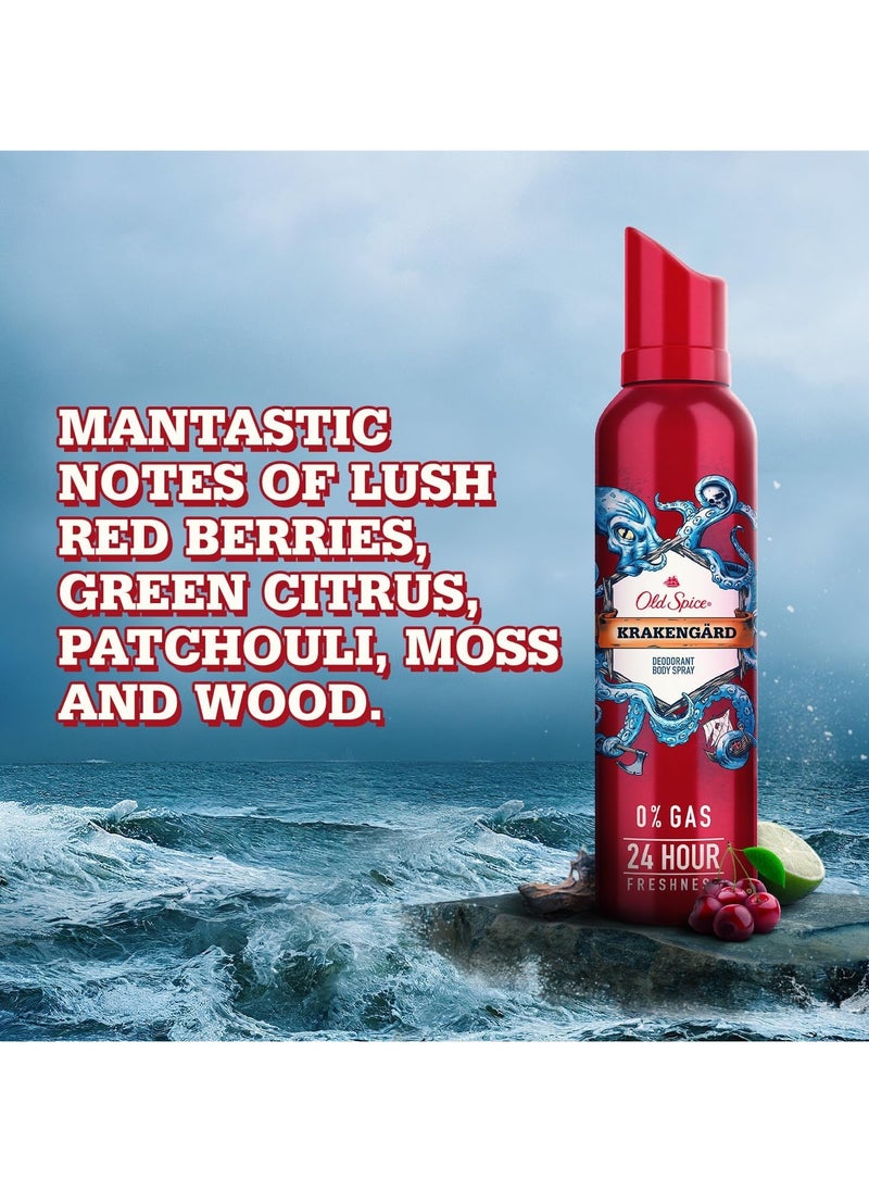 Old Spice Krakengard No Gas 24 hour Long Lasting Freshness Deodorant Perfume Body Spray For Men,140ml  - Image 2