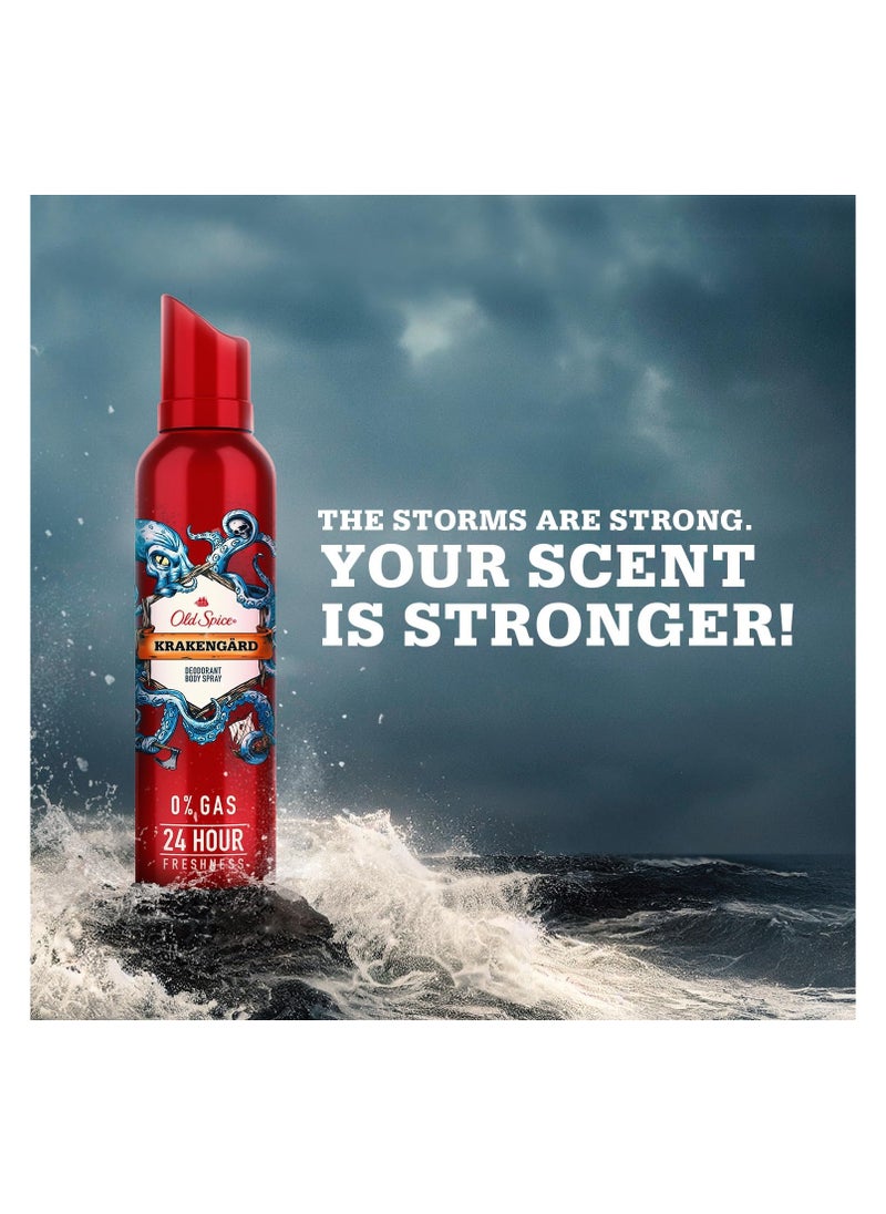 Old Spice Krakengard No Gas 24 hour Long Lasting Freshness Deodorant Perfume Body Spray For Men,140ml  - Image 3