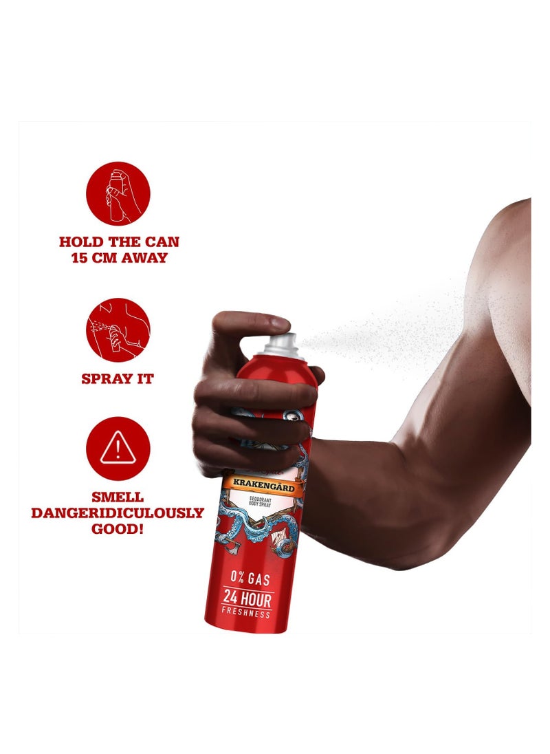 Old Spice Krakengard No Gas 24 hour Long Lasting Freshness Deodorant Perfume Body Spray For Men,140ml  - Image 5