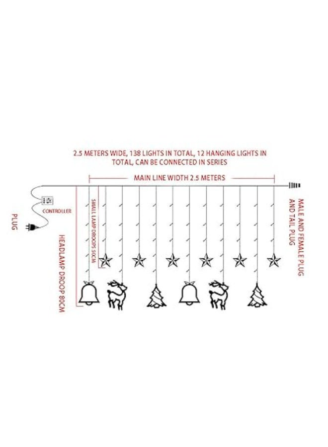 ستارة إضاءة LED بلاستيكية على شكل غزال عيد الميلاد - 2.5 متر (عبوة من قطعة واحدة) - Image 3