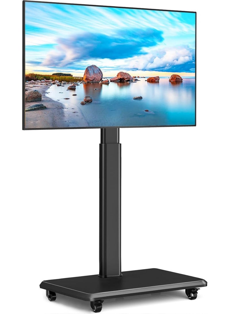 Chulovs Universal Rolling Floor TV Stand with Wheels: 80° Swivel, Height - Adjustable, Fits 32 - 75 Inch LCD/LED/OLED TVs, Supports up to 50 kg, Max VESA 600x400mm  - Image 1