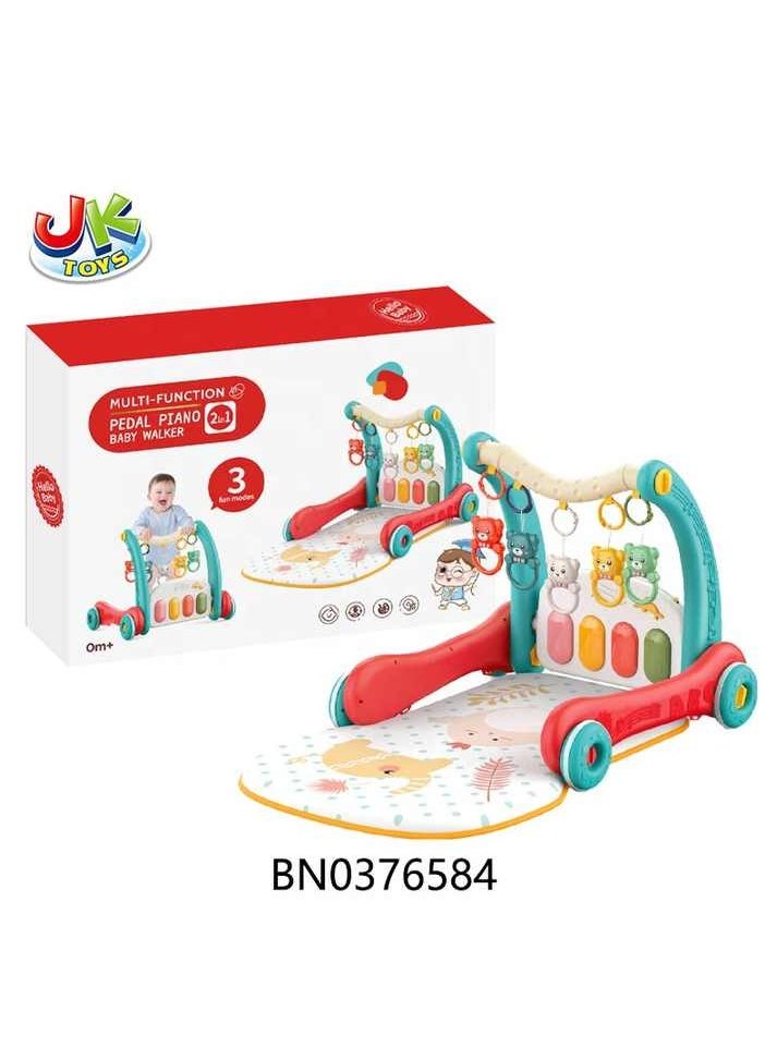 Generic 2-in-1 baby walker with piano keys and hanging toys  - Image 2