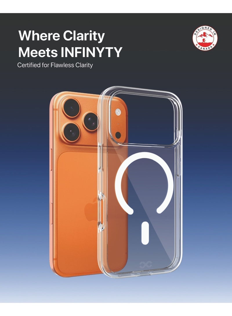 لانهاية غطاء iPhone 17 Air فاخر شفاف – زيفو (شفاف)، متوافق مع MagSafe، اختبار سقوط بمعيار عسكري حتى 12 قدمًا، شفافية كريستالية، تقنية فعّالة لمقاومة الاصفرار، مادة هجينة، حواجز ممتصة للصدمات، مقاوم للخدوش، حواف مرتفعة - Image 2