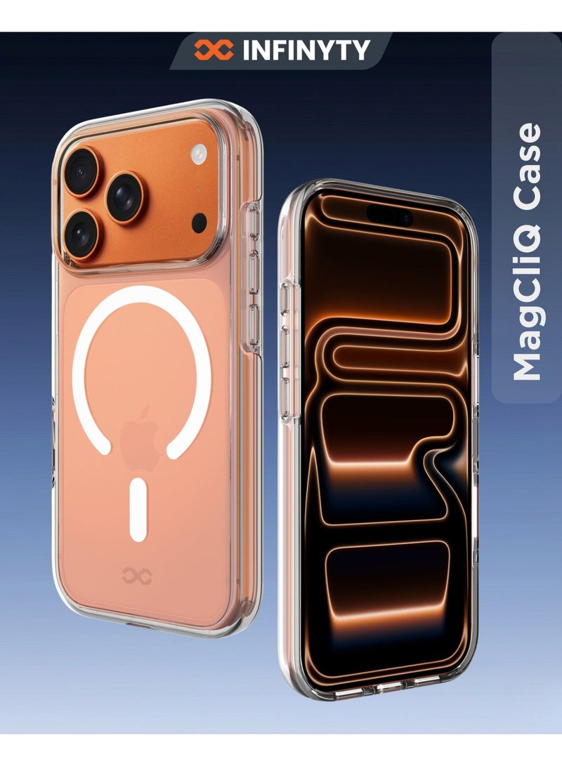 لانهاية غطاء iPhone 17 Air فاخر شفاف – زيفو (شفاف)، متوافق مع MagSafe، اختبار سقوط بمعيار عسكري حتى 12 قدمًا، شفافية كريستالية، تقنية فعّالة لمقاومة الاصفرار، مادة هجينة، حواجز ممتصة للصدمات، مقاوم للخدوش، حواف مرتفعة - Image 1