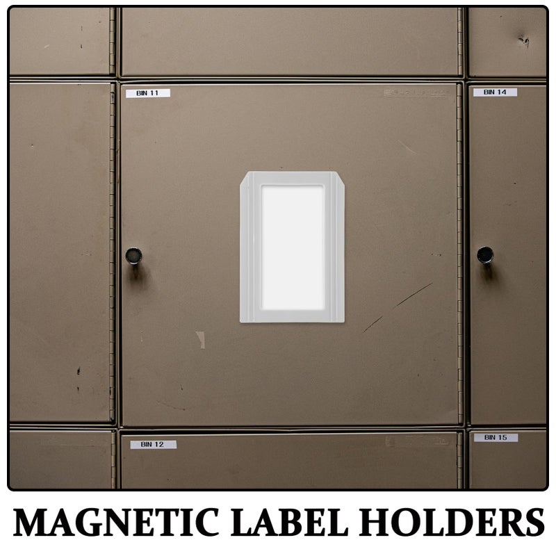 Magnetic Label Holders for Shelves Cabinets 2 Pack Grey Frames Quick Item Identification - Image 4