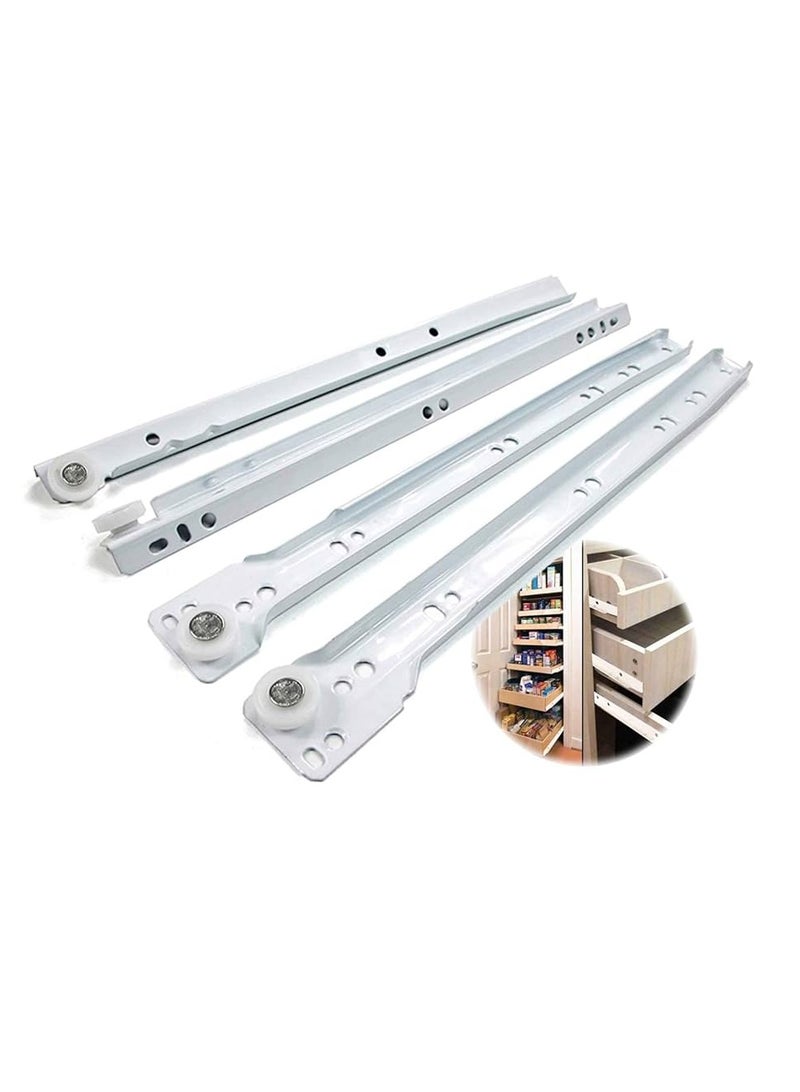 KNP KNP Roller Wheel Cabinet Drawer Keyboard Slide Glide Runner (1.0mm Thickness), Heavy duty drawer slides (24") 2 Pairs - Image 1