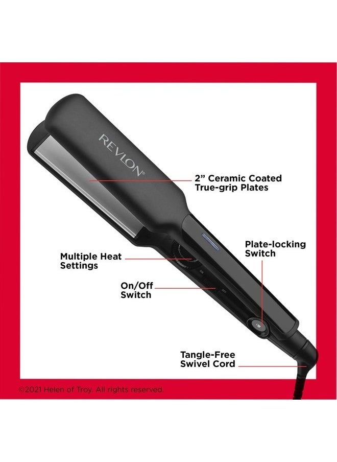 Revlon مكواة تمليس سيراميك ناعمة ومستقيمة من ريفلون | نتائج سريعة، أنماط سلسة (2 بوصة)  - Image 4