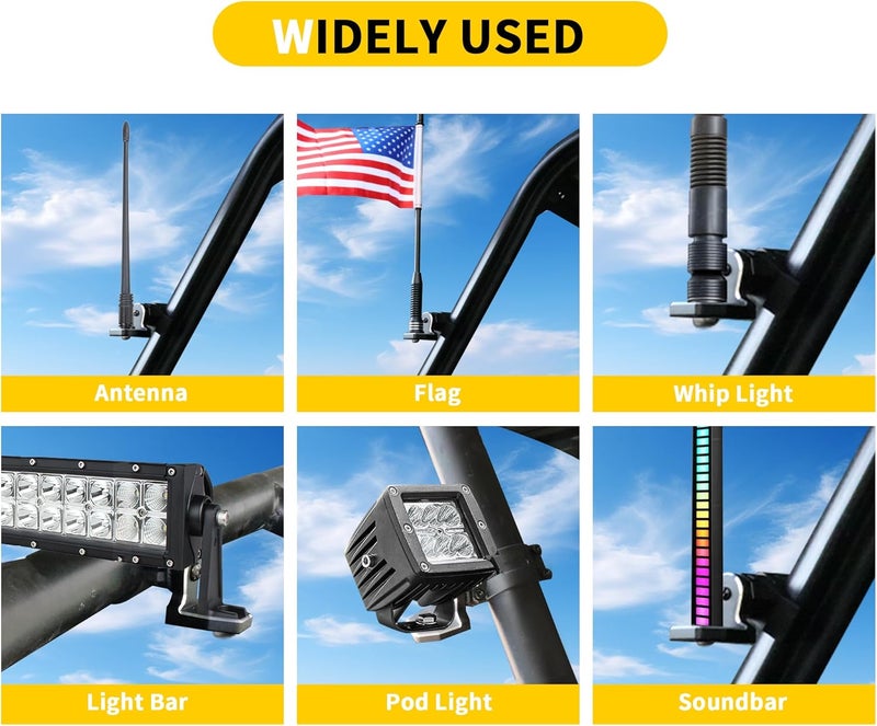 RERPRO Light Bar Mounts for UTV ATV - LED Whip Light Mounting Brackets, 1 Pack Aluminum Alloy - Image 3