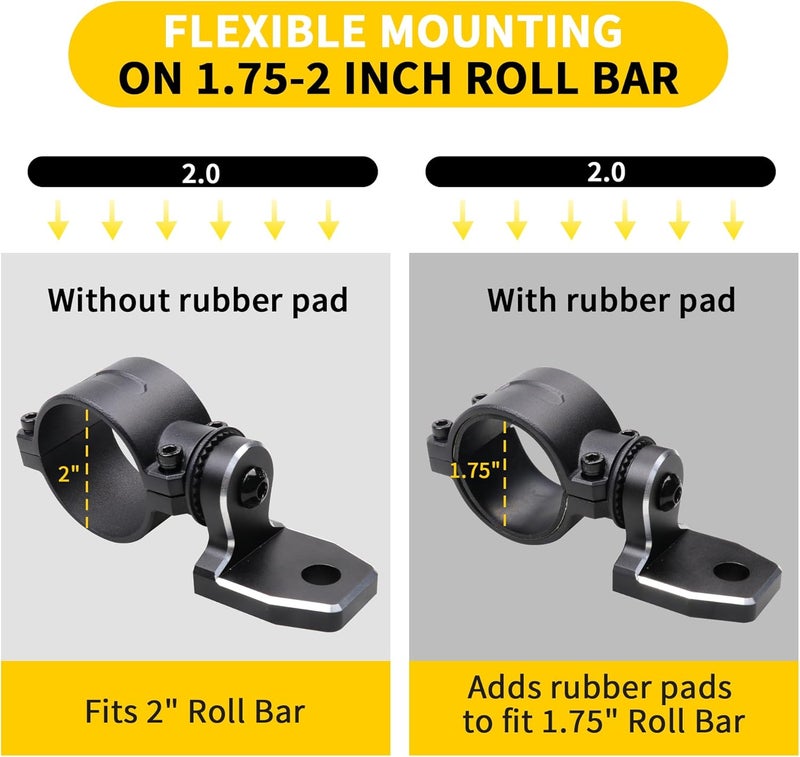 RERPRO Light Bar Mounts for UTV ATV - LED Whip Light Mounting Brackets, 1 Pack Aluminum Alloy - Image 2