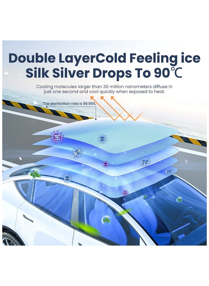 AROAQ Suitable for Tesla Model Y/3 Ice Crystal Sunshade Roof Skylight Panel Side Window Insulation Privacy Sunshade - Image 5