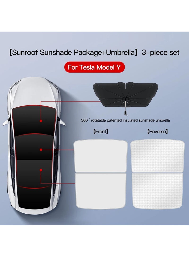 AROAQ Suitable for Tesla Model Y/3 Ice Crystal Sunshade Roof Skylight Panel Side Window Insulation Privacy Sunshade - Image 1