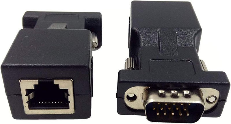 محول توسيع VGA عبر إيثرنت من Halokny، ذكر VGA 15 سنًا إلى أنثى RJ45 لشبكة CAT5 CAT6، محول توصيل كابل التوسيع (عبوة من 2) - Image 1