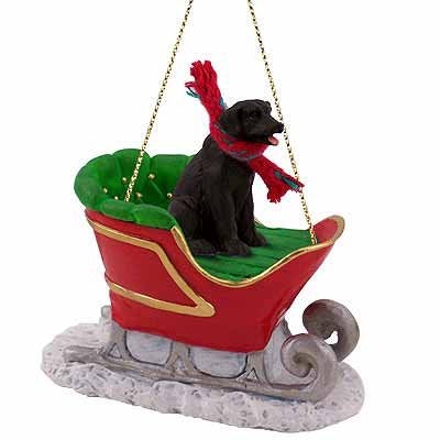 Conversation Concept مفاهيم المحادثة Black Lab Sleigh Ride Christmas حلية - مبهجة! - Image 2