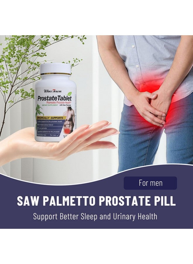 Wins Town Prostate Pills, 600mg Male Saw Palmetto Prostate Supplements, Support Better Sleep and Urinary Health, 60 Tablets - Image 2