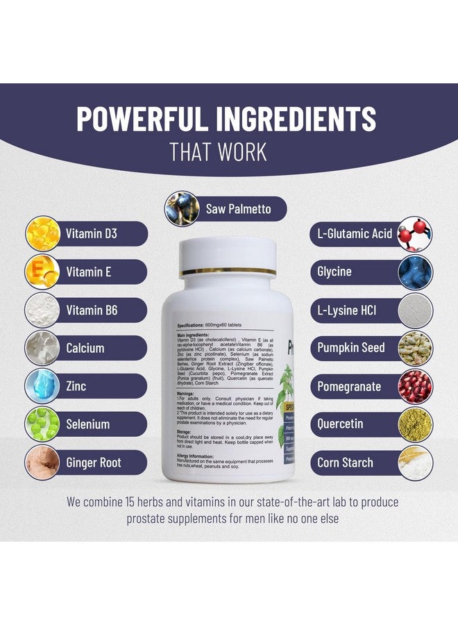 Wins Town Prostate Pills, 600mg Male Saw Palmetto Prostate Supplements, Support Better Sleep and Urinary Health, 60 Tablets - Image 5