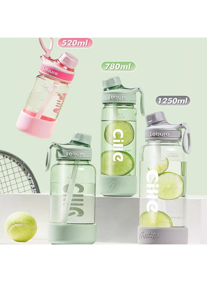 Cille Tritan Large Capacity Plastic Water Bottle Men And Women Fitness Straw Cup Student Sports Water Bottle Portable Hand Cup