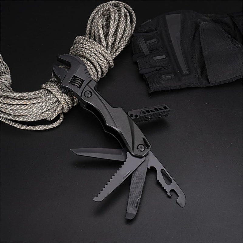 Khazna Adjustable Wrench, Universal Pocket Multifunction Spanner with Flathead Phillips Screwdriver Nail File Bottle Can Opener, Compact Camping Accessory, for Small Projects Repairing - Image 3