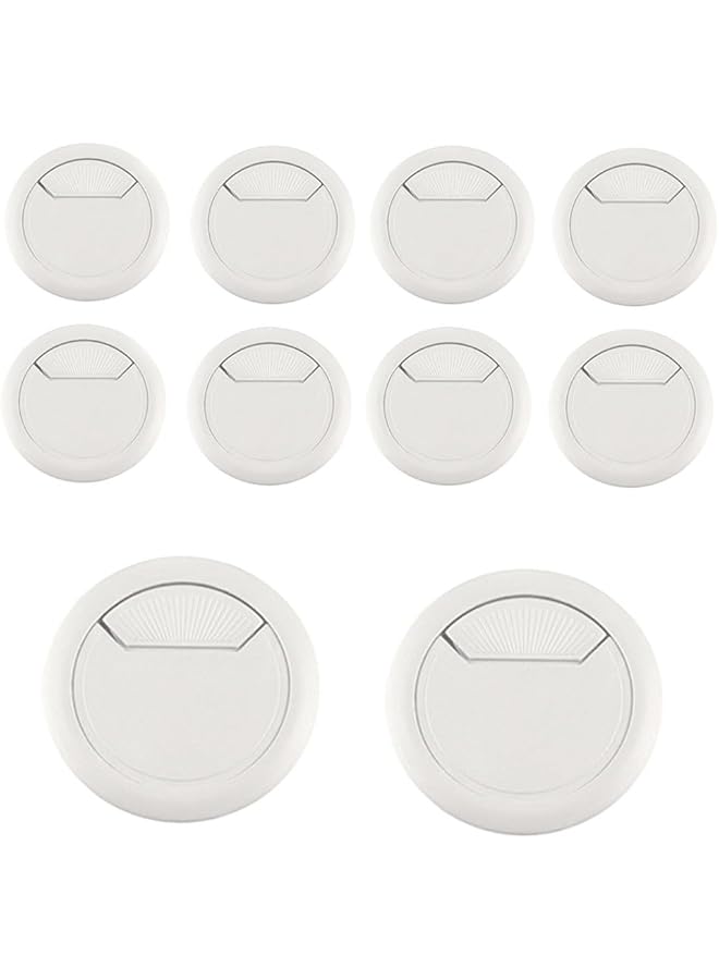 promass Desk Grommet,10 Pcs,60mm Desk Grommet Cord Cable,For Hole Cover, Cable Management, Wire Organizer, Cable Pass Through (White) - Image 1