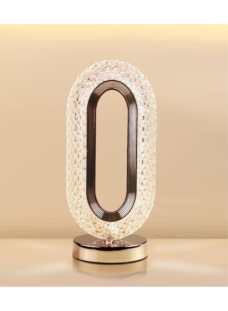ELTRAZONE Touch Control Crystal Table Desk Lamp, 3-Way Dimmable Light, USB Rechargeable Crystal Diamond Table Lamp, Exquisite Night Stand Light Lamp Beside Lamp for Bedroom Living Room, Decorative Desk Lamp - Image 1