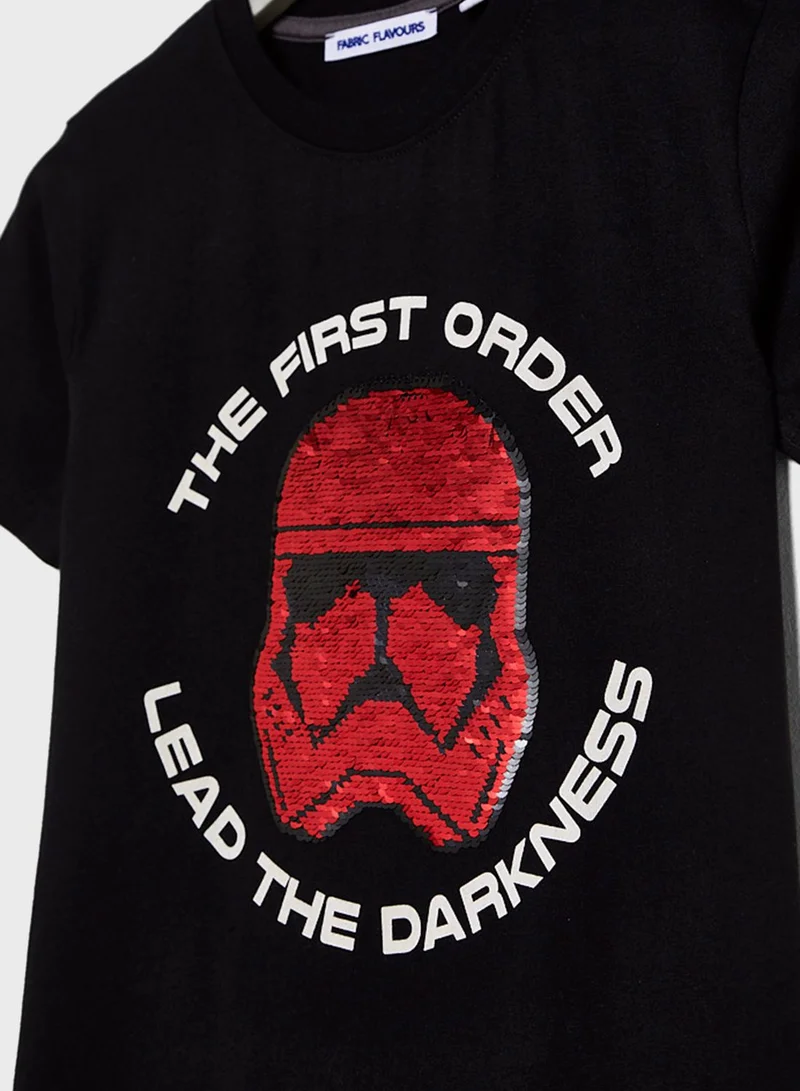 Fabric Flavours Kids Stormtrooper Flip Sequin T-Shirt