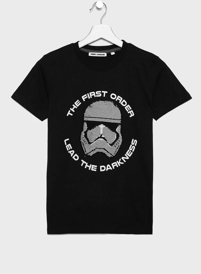 Fabric Flavours Kids Stormtrooper Flip Sequin T-Shirt