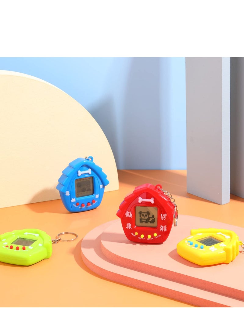 Excefore 4 Pieces Pet Keychain Electronic Pets Nostalgic Virtual Pet Nano Digital Pet Keyring Retro Handheld Game Machine for Boys Girls Adults, 2.2 x 2.2 Inch 168 Pets, Red Blue Yellow Green - Image 5