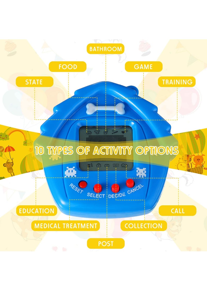 Excefore 4 Pieces Pet Keychain Electronic Pets Nostalgic Virtual Pet Nano Digital Pet Keyring Retro Handheld Game Machine for Boys Girls Adults, 2.2 x 2.2 Inch 168 Pets, Red Blue Yellow Green - Image 4