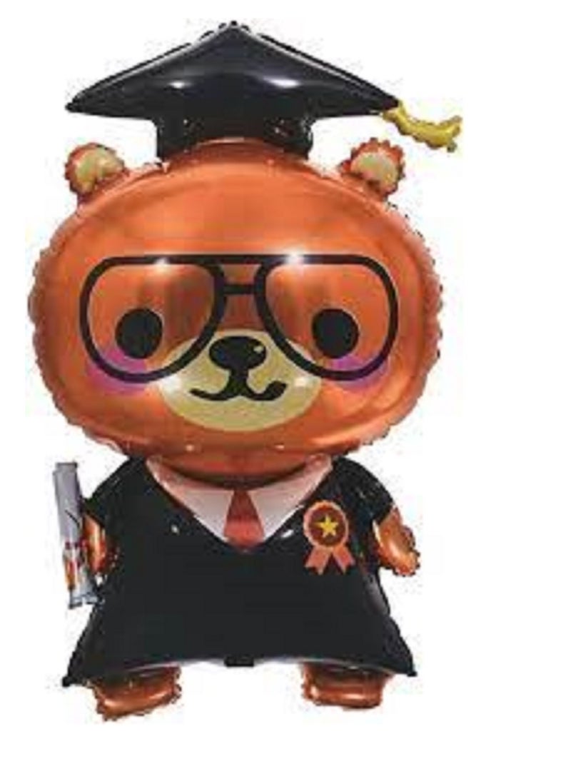 Graduation Party Bear Design Foil Balloon  Multi Color - Image 1