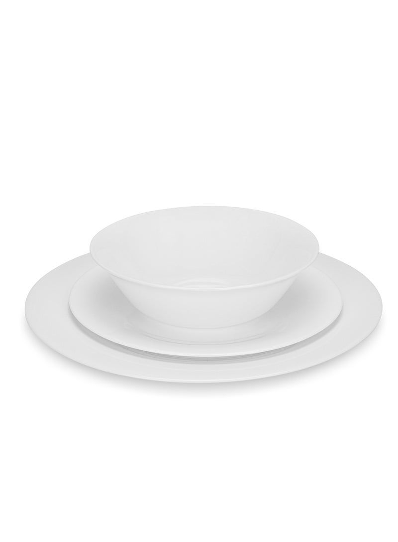 Fissman 12 Piece Dinnerware - Piece Plate 20cm, Plate 25.5cm, Bowl 16.5cm Opal Glass Dinner Set Felizia Series - Image 2