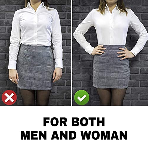 ANEMONE Advanced Tucker Shirt Stay Tuck In Adjustable Belt For Men And Women | Formal, Garter Elastic Strecheable Belt, Black - Image 5