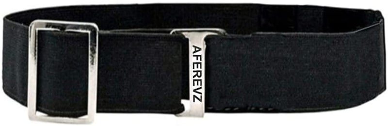 ANEMONE Advanced Tucker Shirt Stay Tuck In Adjustable Belt For Men And Women | Formal, Garter Elastic Strecheable Belt, Black - Image 1