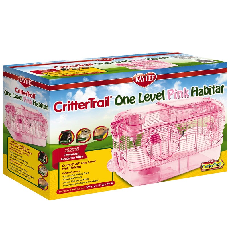Kaytee CritterTrail Pink Habitat for Pet Mice Dwarf Hamsters Hamsters or Gerbils