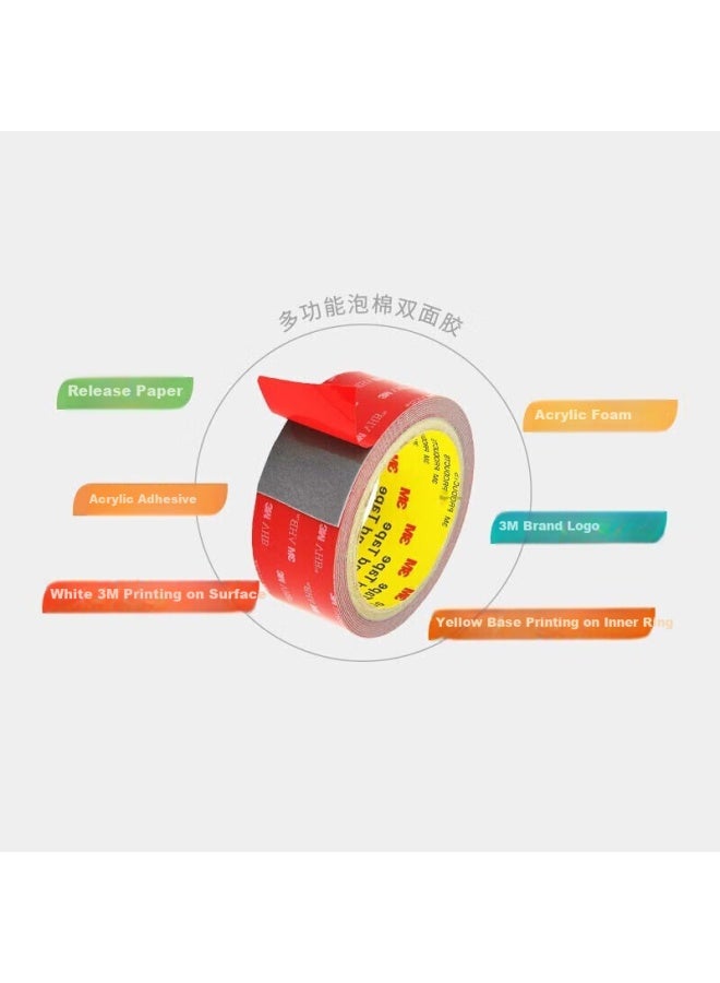3M 3M Strong Double-Sided Foam Tape For Office Supplies/Etc/Home Use, Waterproof, High Temperature Resistant, 20Mm Wide, 33M Long - Image 2