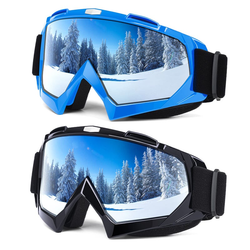 Braylin Adult Ski Goggles, 2-Pack Snowboard Goggles for Youth, Teens, Men & Women, Wide View Snowmobile Goggles - Image 1
