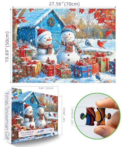 Blueforest Winter Snowman Fun 1000 Piece Puzzle for Adults Fun Puzzles for Adults 1000 Pieces with HD Print Poster 275 197 in Dust Free for Gifts Halloween Christmas Family Games Lovers - Image 5