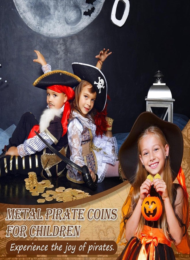 Hanaive 200 Pcs Metal Pirate Coins Set Gold Coins Treasure Chest Spanish Doubloon Fake Tokens for Boys and Girls Board Games Pirate Party Cosplay(Gold) - Image 4
