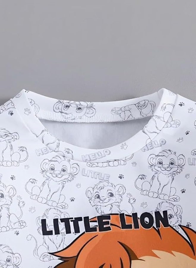 RIZZQ Kids Dress for Boys | Printed Round Neck Full Sleeve T-shirt and Pant Clothing Set for Baby Boys-White (White, 2-3 Year) - Image 4