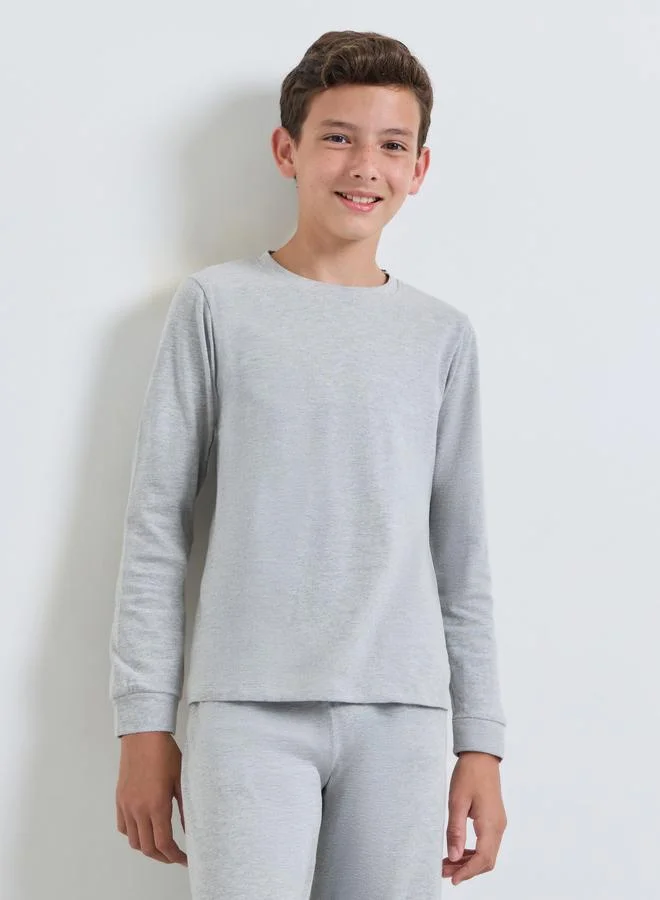 Styli Kids Cotton Long Sleeve T-Shirt and Joggers Thermal Set - Unisex
